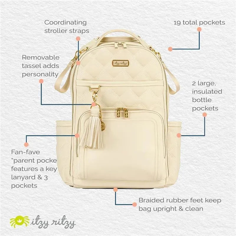 Itzy Ritzy - Diaper Bag Backpack, Large Capacity Boss Plus Baby Backpack Diaper Bag, Milk & Honey Image 7