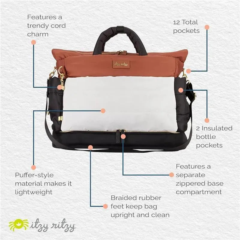 Itzy Ritzy - Dream Weekender Bag, Coffee & Cream Image 5