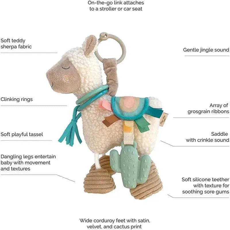 Itzy Ritzy - Link & Love Toy for Stroller or Car Seat, Silicone Teether, Llama Image 3