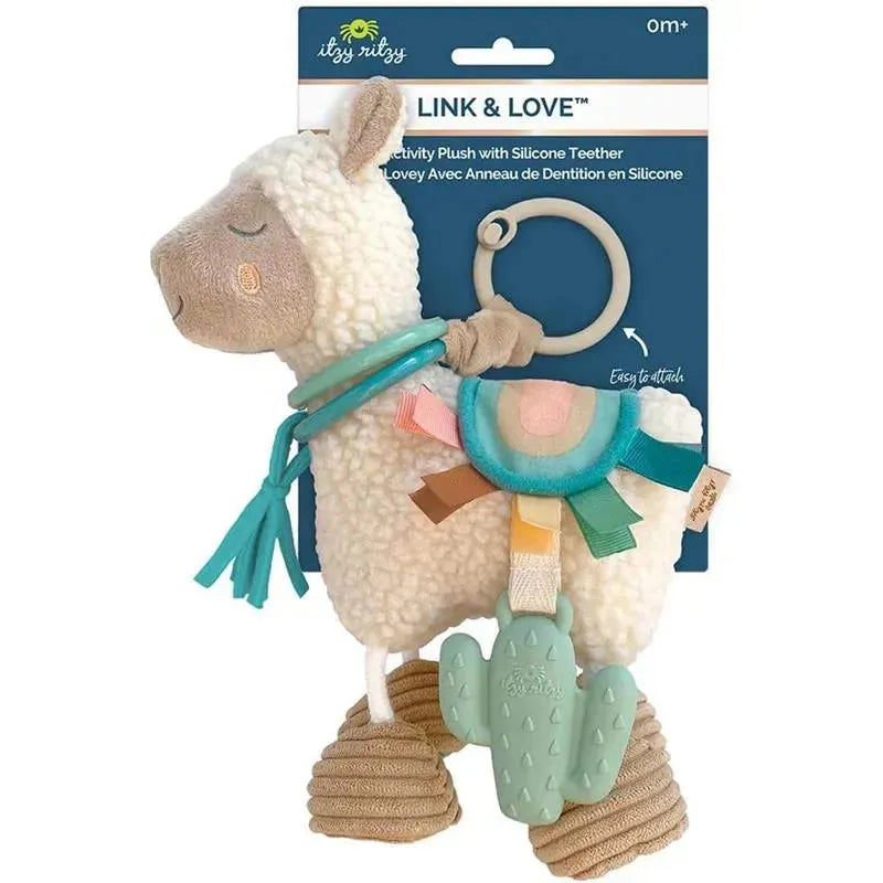 Itzy Ritzy - Link & Love Toy for Stroller or Car Seat, Silicone Teether, Llama Image 4