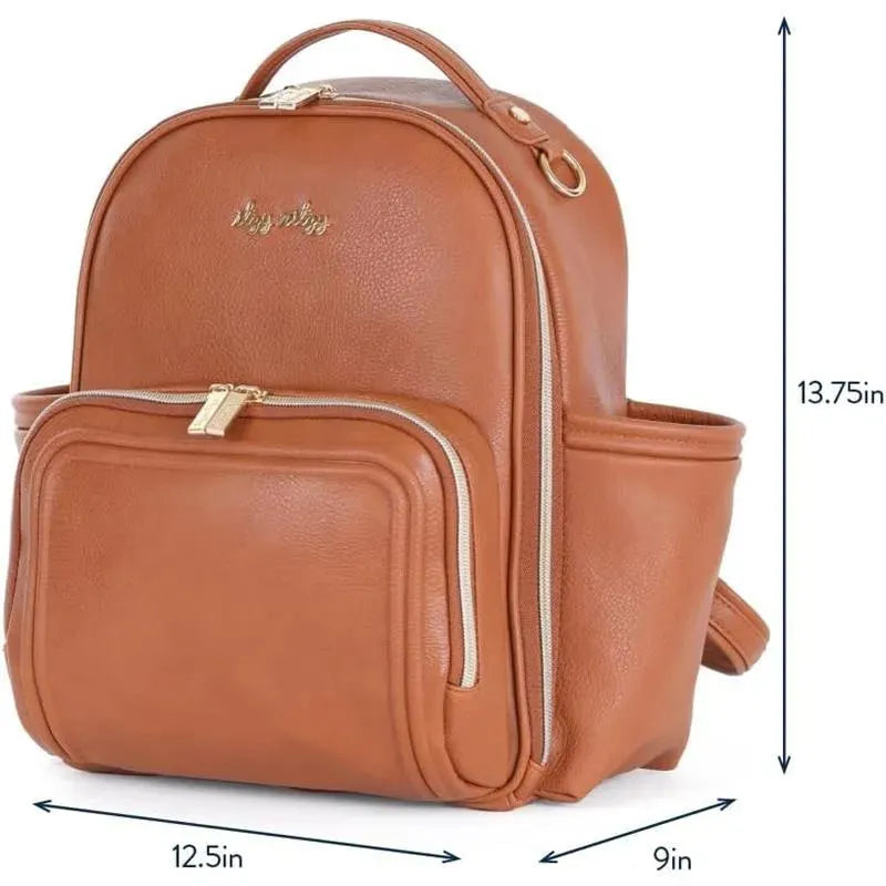 Itzy Ritzy - Mini Plus Diaper Bag, Cognac Image 3