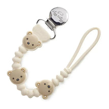 Itzy Ritzy - Silicone Pacifier Clip, 100% Food Grade Silicone Pacifier Strap with Clip, Bear Image 1