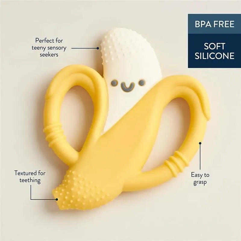 Itzy Ritzy - Silicone Teether with Easy-Grab Handles, Banana Image 3