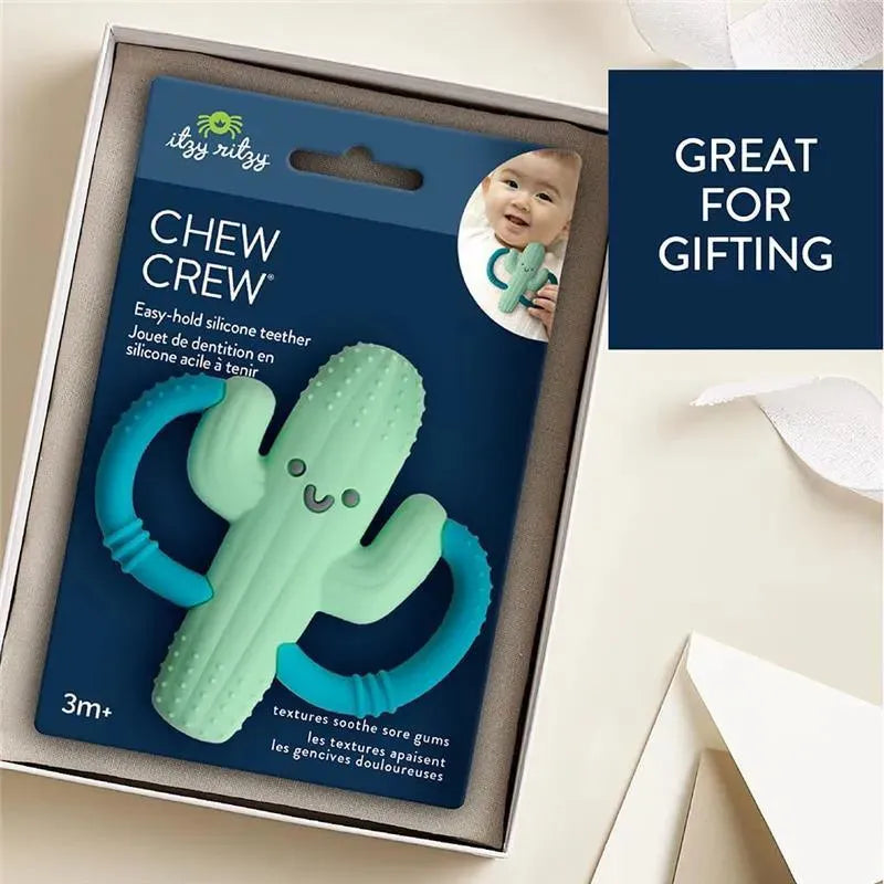 Itzy Ritzy - Silicone Teether with Easy-Grab Handles, Cactus Image 4