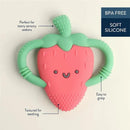 Itzy Ritzy - Silicone Teether with Easy-Grab Handles, Strawberry Image 2