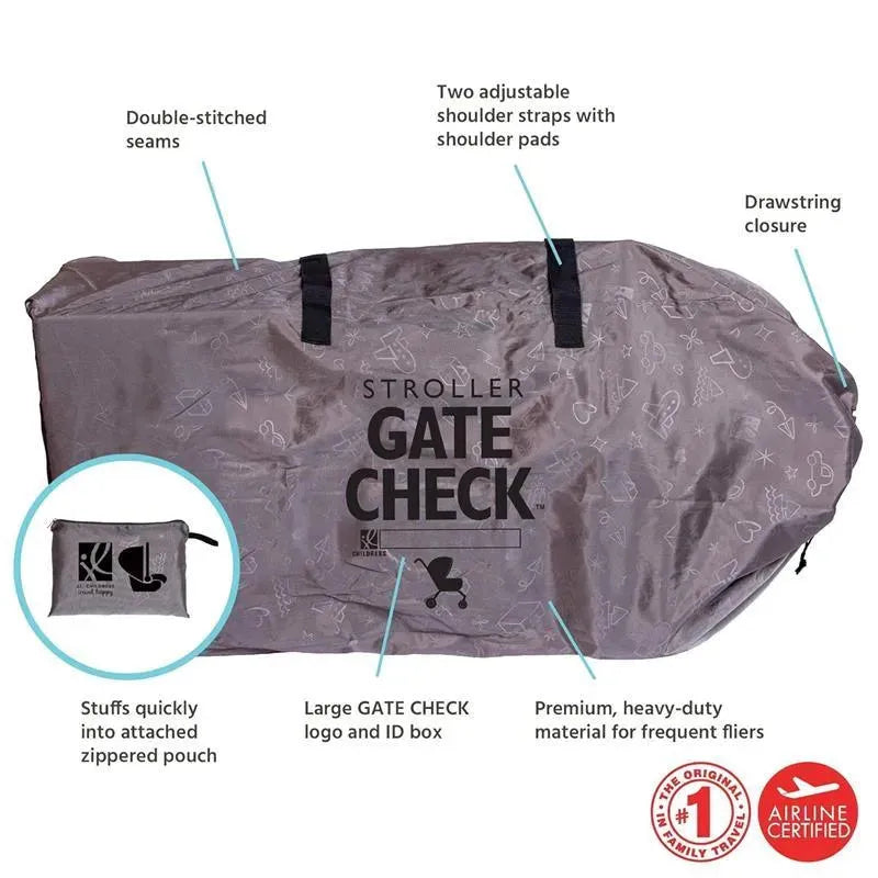 J.L. Childress - DELUXE Gate Check Bag for Single & Double Strollers, Stroller Bag for Airplane Image 3