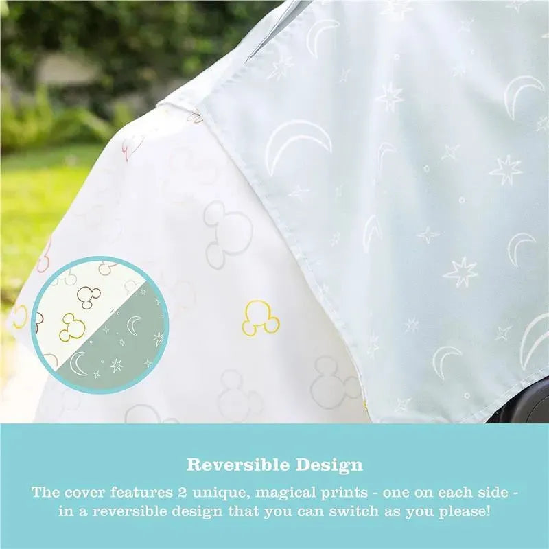 J.L. Childress - Reversible Infant Car Seat Canopy, Shade and Privacy Cover for Baby, Multicolor Mickey Mouse Image 3