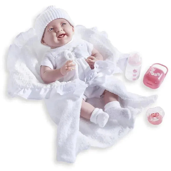 Jc Toys 15.5 Soft Body La Newborn In White Bunting And Accessories