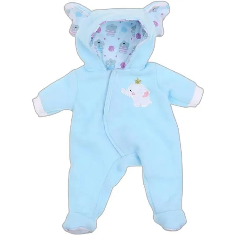 JC Toys - Berenguer Boutique Baby Doll Outfit, Blue Elephant Themed Hooded Onesie, Ages 2+  Image 1