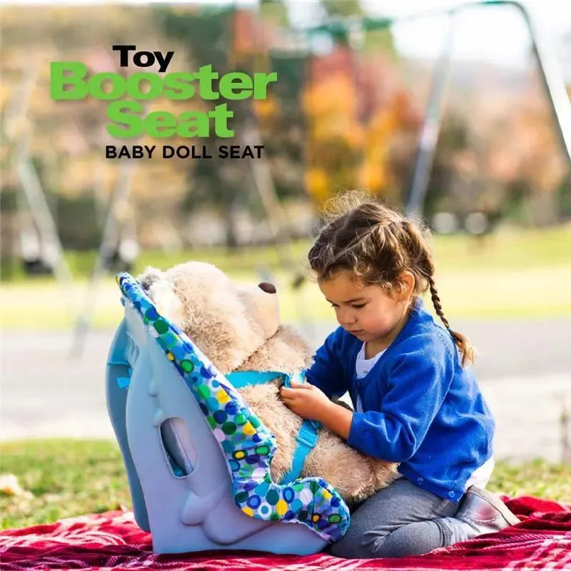 Joovy - Booster Seat & Functional Doll Car Seat, Fits Dolls 12” to 22”, Blue Image 2