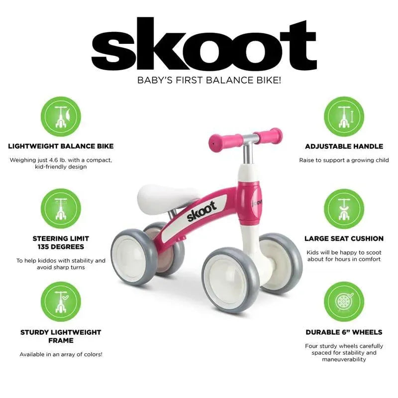 Joovy - Skoot Balance Bike for Children 10m and Up to 45lbs, Pinkcrush Image 4