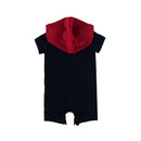 Jordan Baby - Boy Lighweight Hooded Romper, Red Image 2