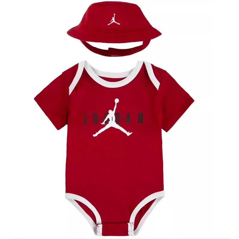 Jordan Baby Boys Bucket Hat and Bodysuit Gift Box Red, 2 Piece Set Image 1