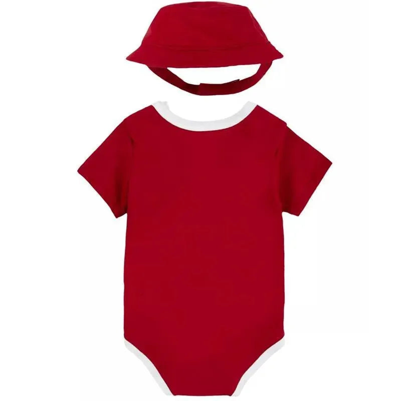 Jordan Baby Boys Bucket Hat and Bodysuit Gift Box Red, 2 Piece Set Image 3