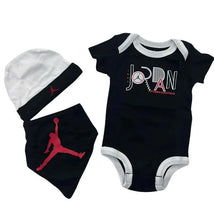 Jordan Baby Boys Create Bodysuit, Bibs and Hat Box Set Black & White, 3 Piece Image 1