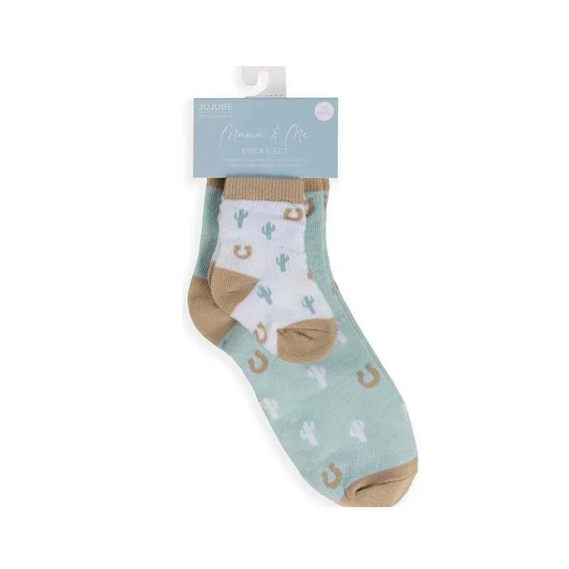 Jujube - Mama & Me Socks Set, Howdy Partner Blue Image 1