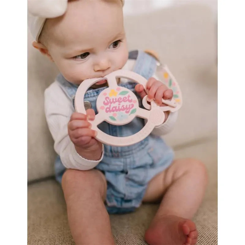 Jujube - Silicone Teether Ring With Detachable Clip, Sweet Daisy Image 2