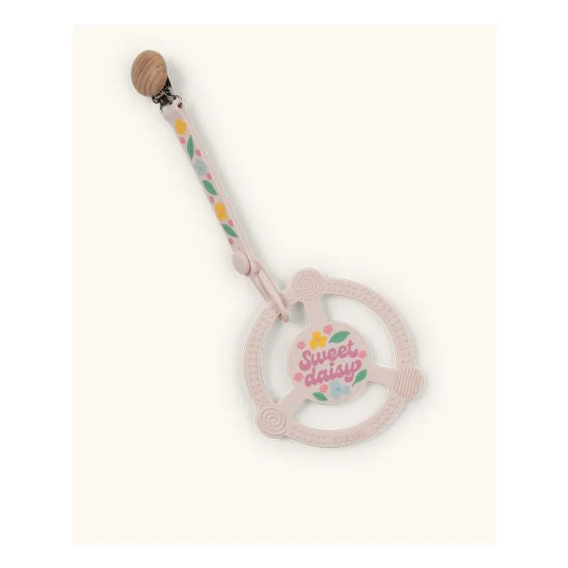 Jujube - Silicone Teether Ring With Detachable Clip, Sweet Daisy Image 3