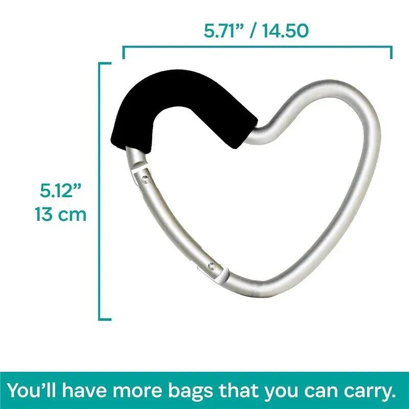 Kidco - BUGGY HEART HOOK by BUGGYGEAR, Black Foam/Silver Aluminum Image 3