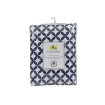 KidiComfort Cotton Fitted Crib Sheet, Navy Diamond Image 1