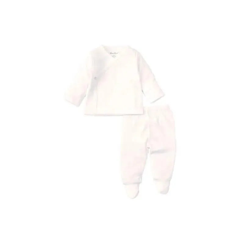 Kissy Kissy Pointelle Cross Tee/Pant Set, White Image 2