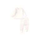 Kissy Kissy Pointelle Cross Tee/Pant Set, White Image 2