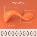 Kizingo - 2Pk Right-Handed Curved Baby Spoons for Baby-Led Weaning, Peaches Image 2