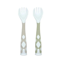 Kushies Baby - Silibend Forks, 2pack, Sand / Emerald Image 1