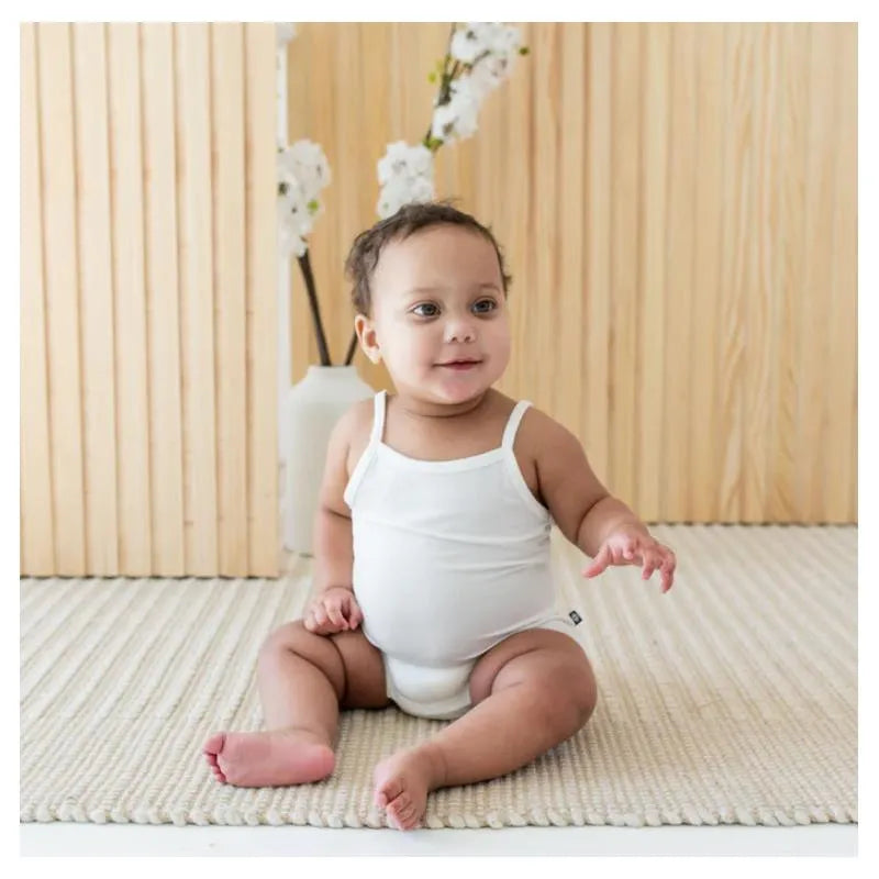 Kyte Baby - Baby Spaghetti Strap Body Leotard In Cloud Image 3