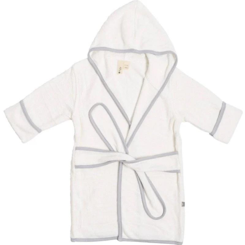 Kyte Baby - Toddler Bath Robe In Cloud With Storm Trim Image 2