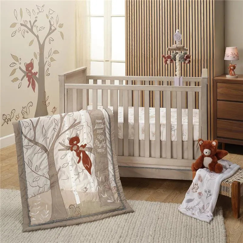 Lambs & Ivy - 3-Piece Bedding Set, Treetop Fox Woodland Tree Image 1