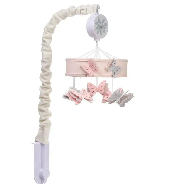 Lambs & Ivy - Baby Blooms Pink Butterfly Musical Baby Crib Mobile Soother Toy Image 2