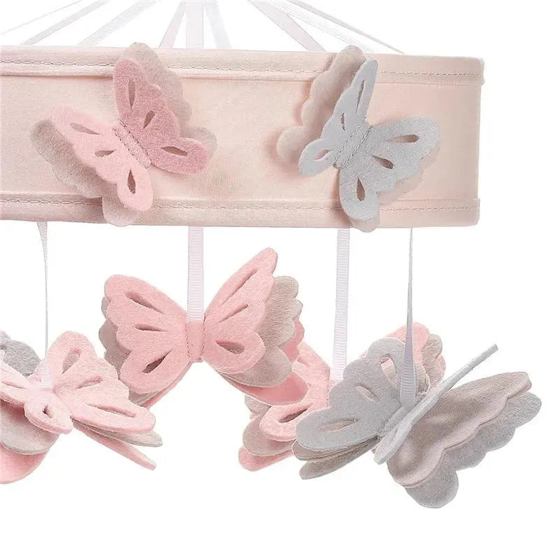 Lambs & Ivy - Baby Blooms Pink Butterfly Musical Baby Crib Mobile Soother Toy Image 6