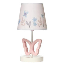 Lambs & Ivy - Baby Blooms Pink Butterfly Nursery Lamp with Floral Shade & Bulb  Image 1