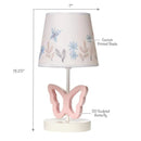 Lambs & Ivy - Baby Blooms Pink Butterfly Nursery Lamp with Floral Shade & Bulb  Image 3