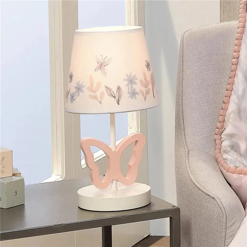 Lambs & Ivy - Baby Blooms Pink Butterfly Nursery Lamp with Floral Shade & Bulb  Image 4