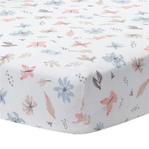 Lambs & Ivy - Baby Blooms Watercolor Floral/Butterfly Cotton Fitted Crib Sheet  Image 1
