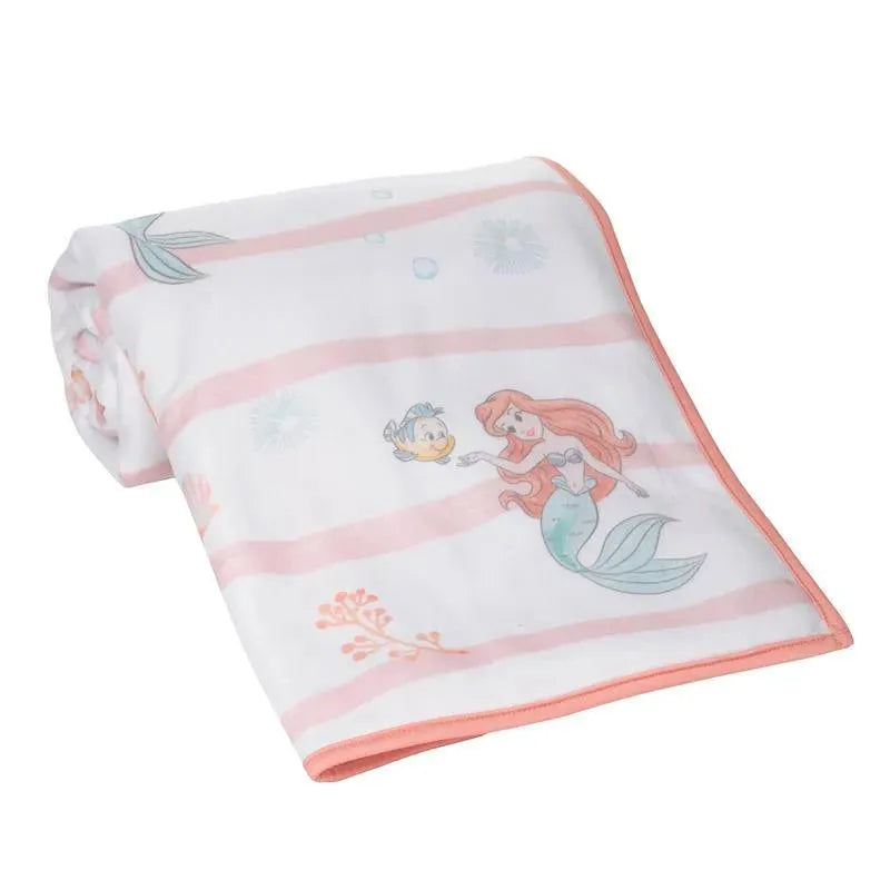 Lambs & Ivy - Bedtime Originals Disney Baby The Little Mermaid White Baby Blanket, Ariel Image 2