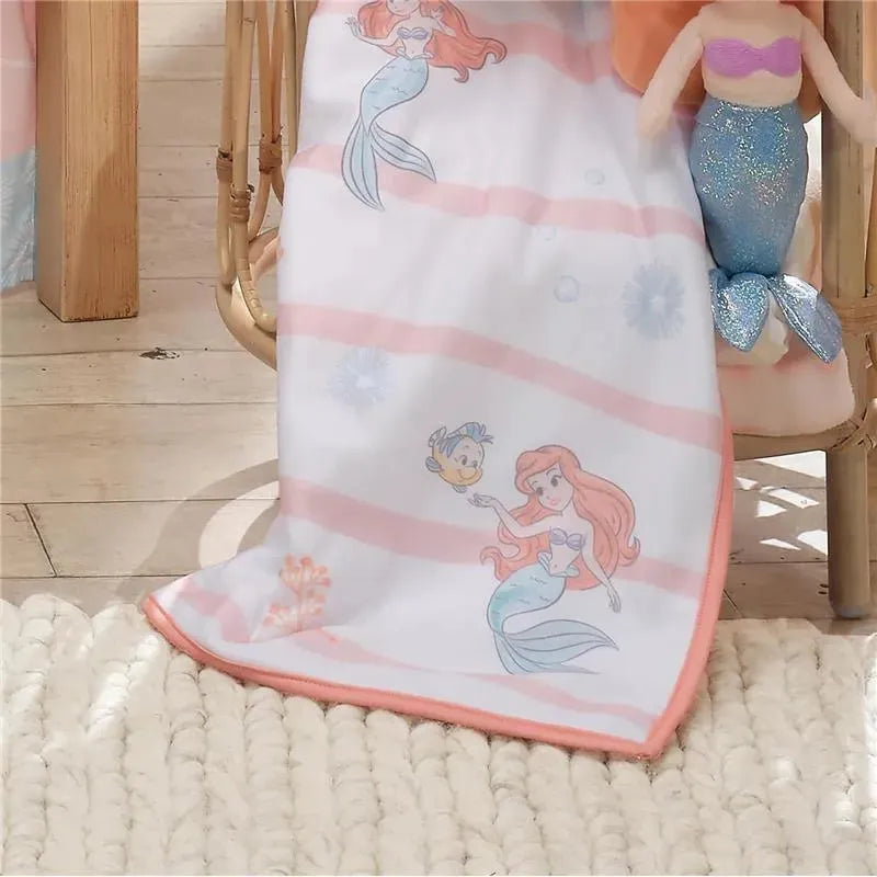 Lambs & Ivy - Bedtime Originals Disney Baby The Little Mermaid White Baby Blanket, Ariel Image 3