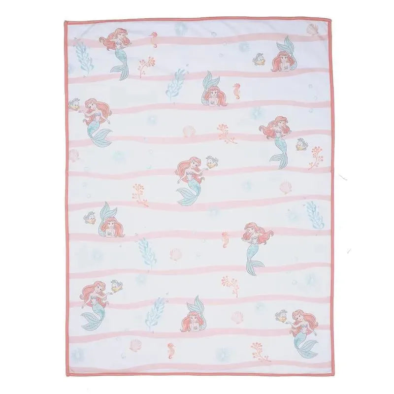 Lambs & Ivy - Bedtime Originals Disney Baby The Little Mermaid White Baby Blanket, Ariel Image 4