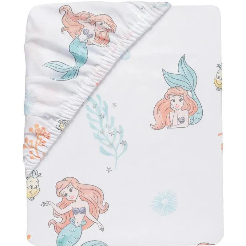 Lambs & Ivy - Bedtime Originals Disney Baby The Little Mermaid White Fitted Crib Sheet, Ariel  Image 3