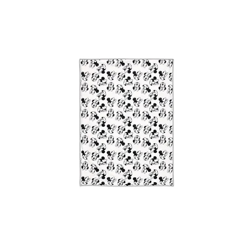 Lambs & Ivy Black & White Minnie Mouse Baby Blanket Image 3