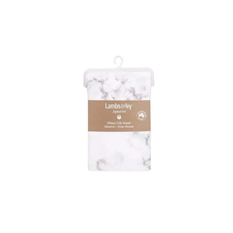 Lambs & Ivy Gray Marble Baby Crib Fitted Sheet Image 7