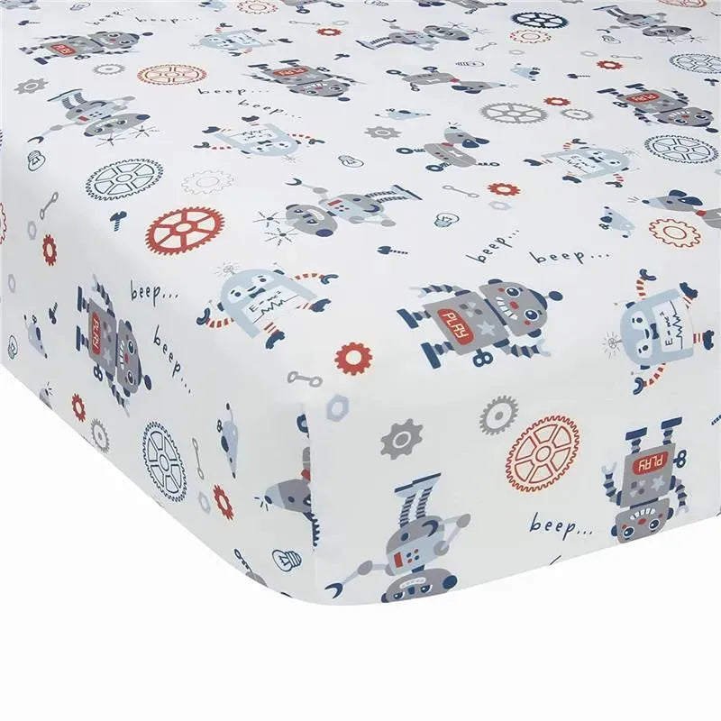 Lambs & Ivy Robbie Robot 3-Piece Baby Crib Bedding Set Image 4