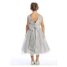 Lito - Baby Girl Dress Shantung & Sparkle Tulle With Sequins V-Back Trim  Image 2