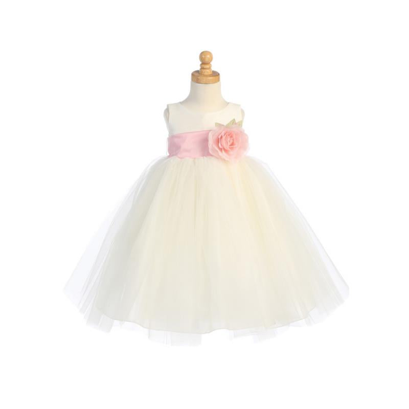 Lito - Baby Girl Poly Silk & Tulle, White/Pink Image 1