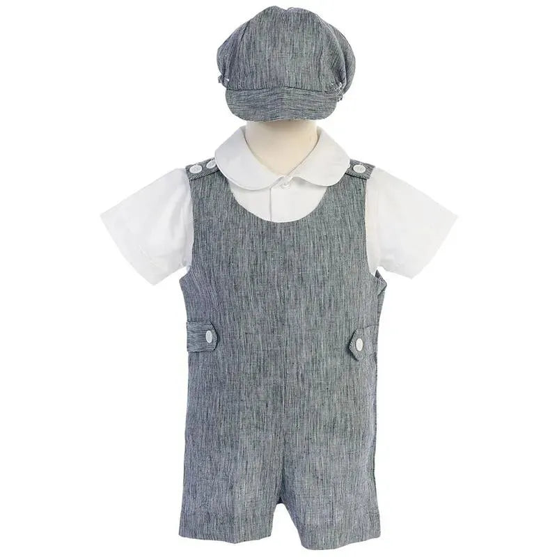 Lito - Cotton Linen Overall Set, Navy Image 1