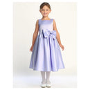 Lito - Girl Satin Dress With A Bow, Lavender  Image 1