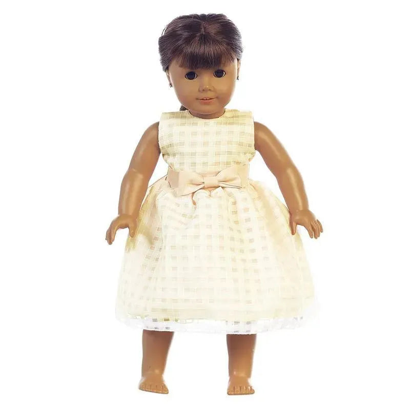 Lito - Organza Dress With Burnout Squares Dolls Dress, Yellow Image 1