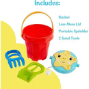 Little Kids - Fisher-Price Toddler 3-in-1 Beach Bucket, Portable Sprinkler and Sandcastle Mold Image 3